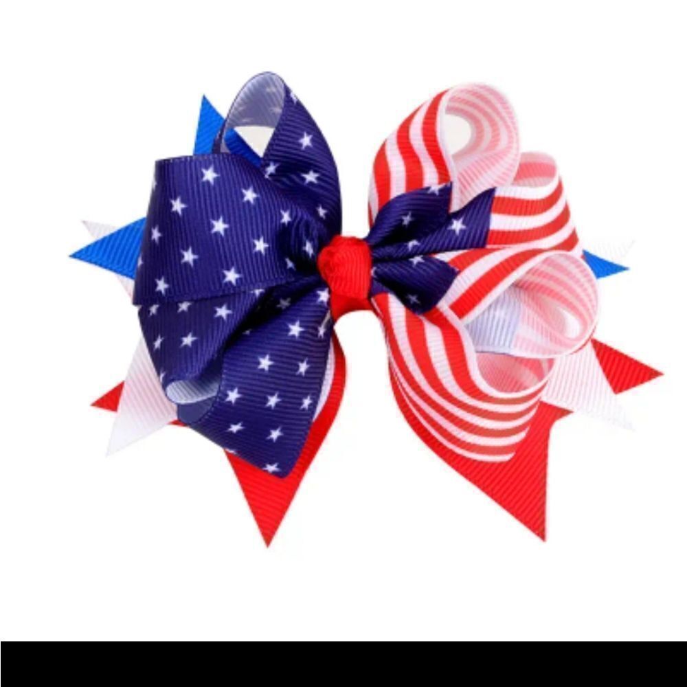 👋 Girls patrotic flag hair bow | Mix And Match 3/$20